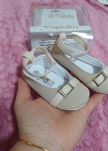 Kız Çocuk Bej Tokalı Ayakkabı - Görsel 2