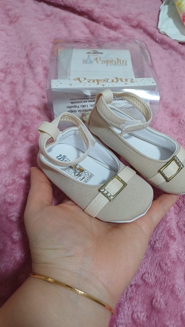 Kız Çocuk Bej Tokalı Ayakkabı - Görsel 2