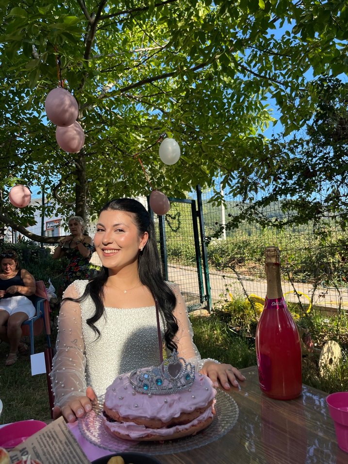 Uzun Kollu Transparan Beyaz Midi Nişan  Bride Elbisesi - Görsel 4