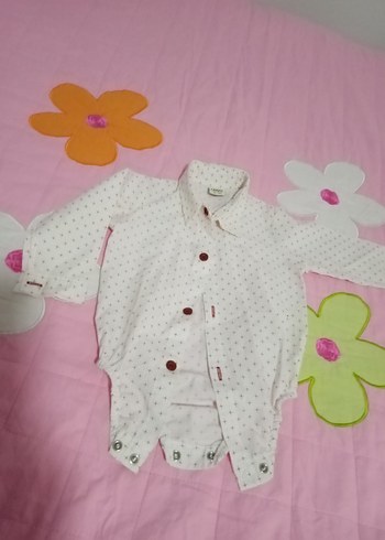Bebek Kız Uzun Kollu Beyaz Baskılı Body