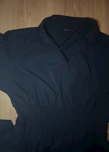 Siyah elbise büzgü detay - Görsel 2