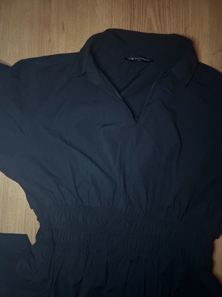 Siyah elbise büzgü detay - Görsel 2