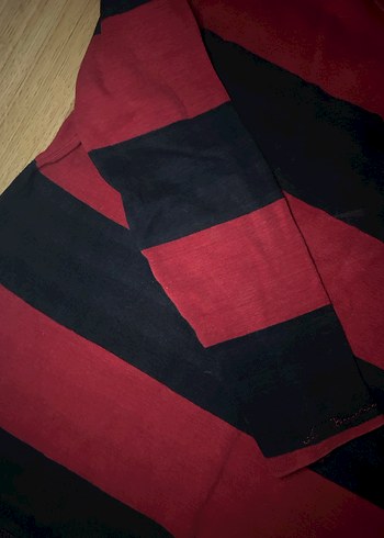 Çizgili Uzun Kollu Triko Kadın Kazak - Görsel 2