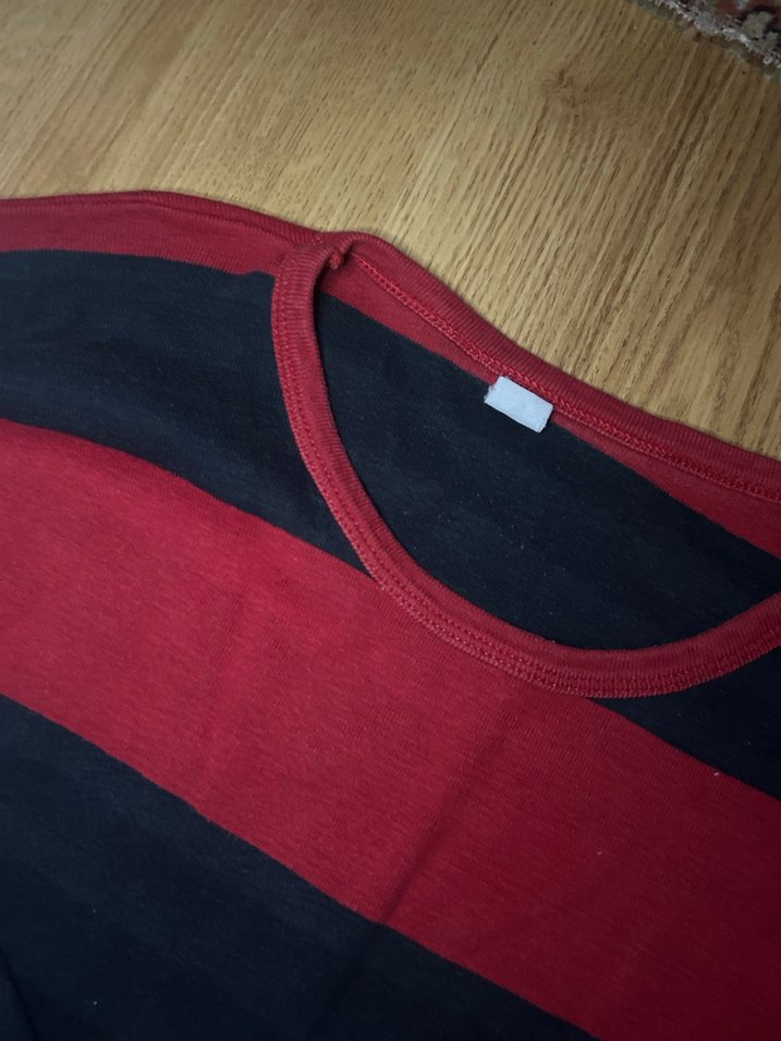 Çizgili Uzun Kollu Triko Kadın Kazak - Görsel 3