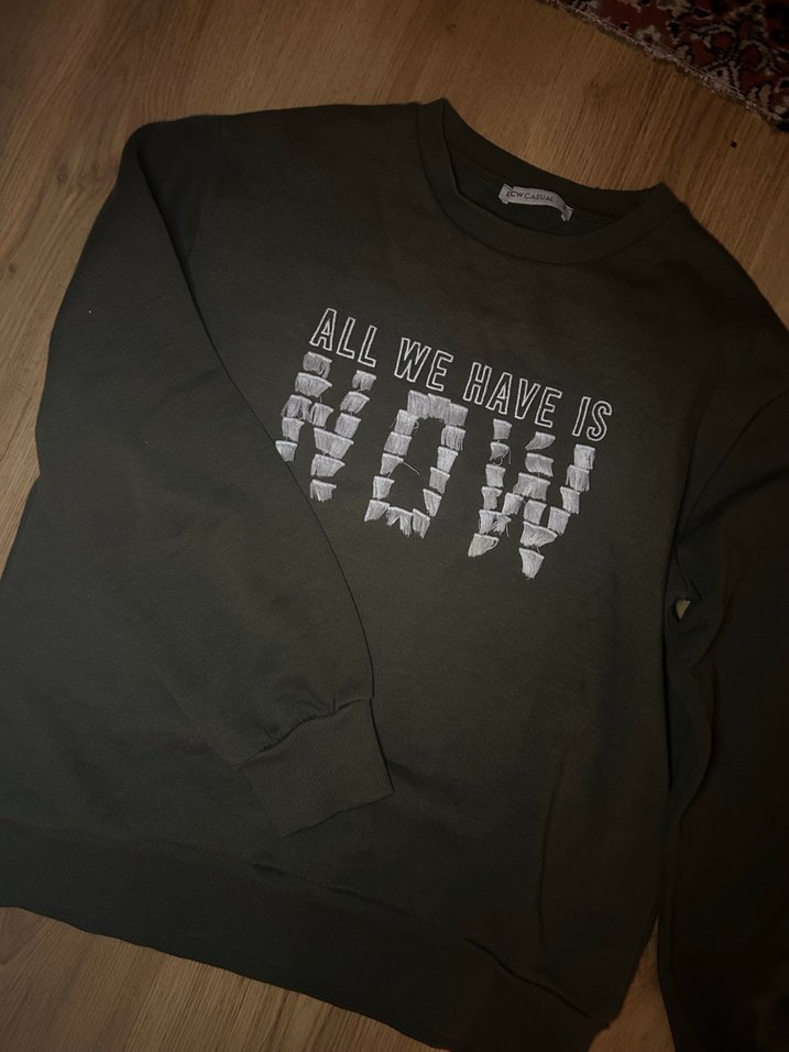 Haki Kadın Sweatshirt - Görsel 2