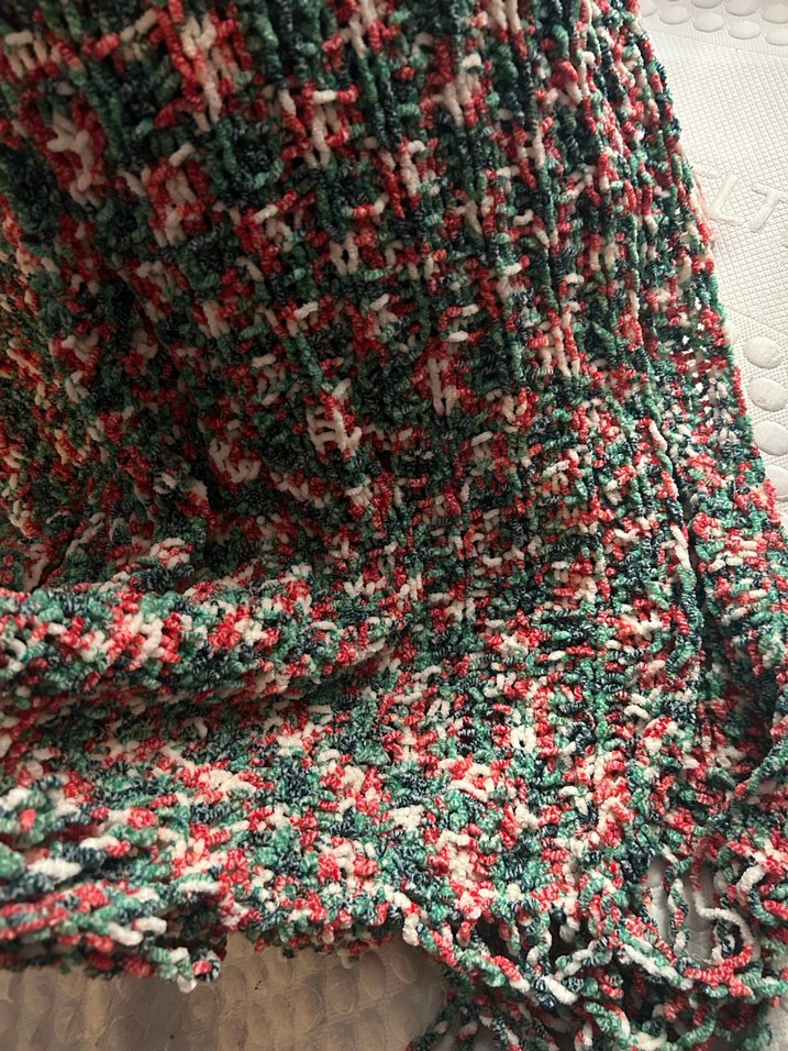 Renkli püsküllü yumuşacık Örgü Şal - Görsel 3