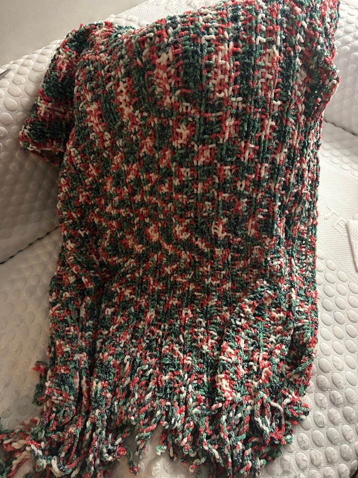 Renkli püsküllü yumuşacık Örgü Şal - Görsel 5