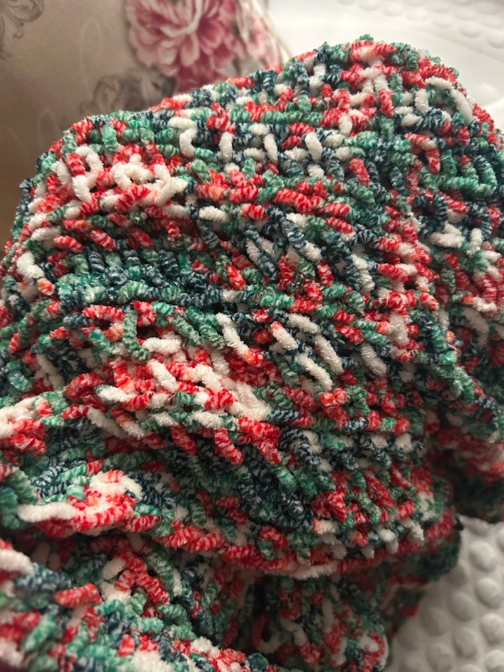 Renkli püsküllü yumuşacık Örgü Şal - Görsel 2