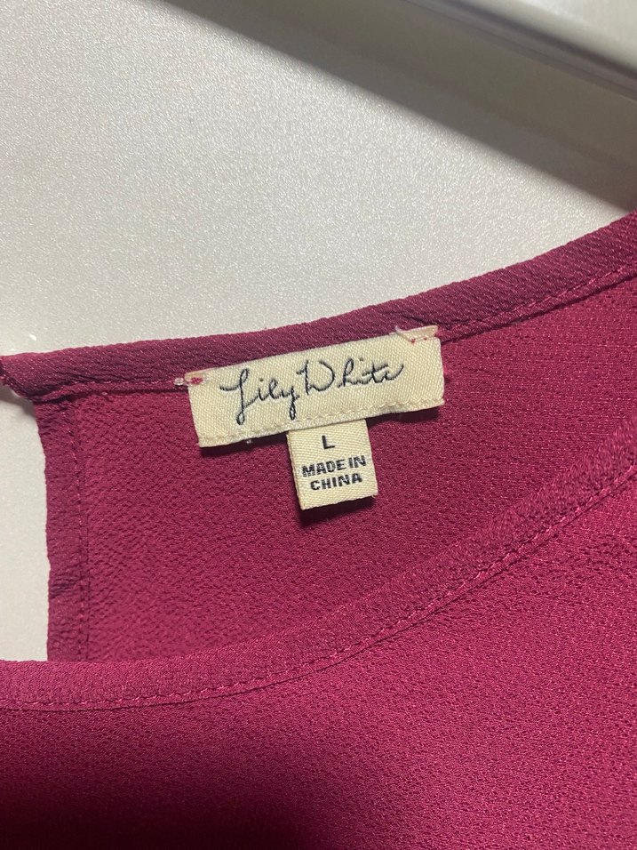 Bordo Pilili Kısa Kollu Kadın Bluz - Görsel 3