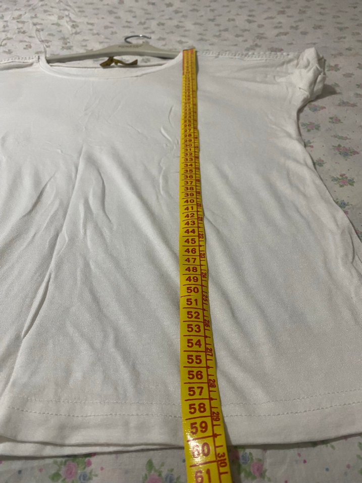 Kadın Beyaz Kısa Kollu Keten Tişört - Görsel 5