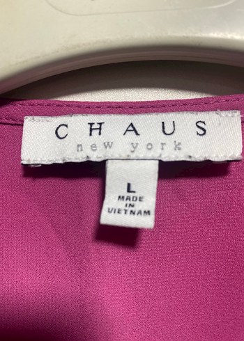 Pembe V Yaka Fırfırlı Kadın Bluz amerika - Görsel 3