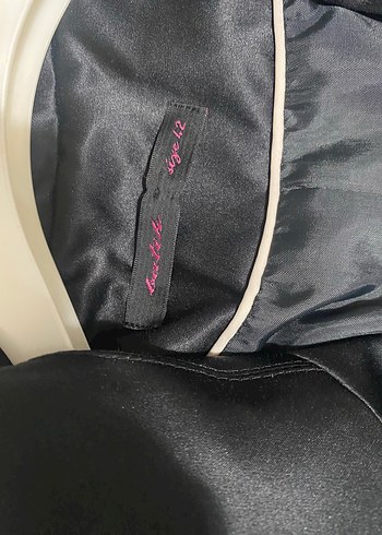 Siyah parlak saten Kadın Blazer Ceket - Görsel 4