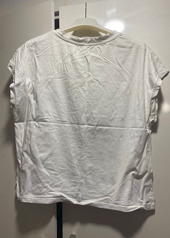 Beyaz Kadın Payetli Baskılı Tişört - Görsel 2