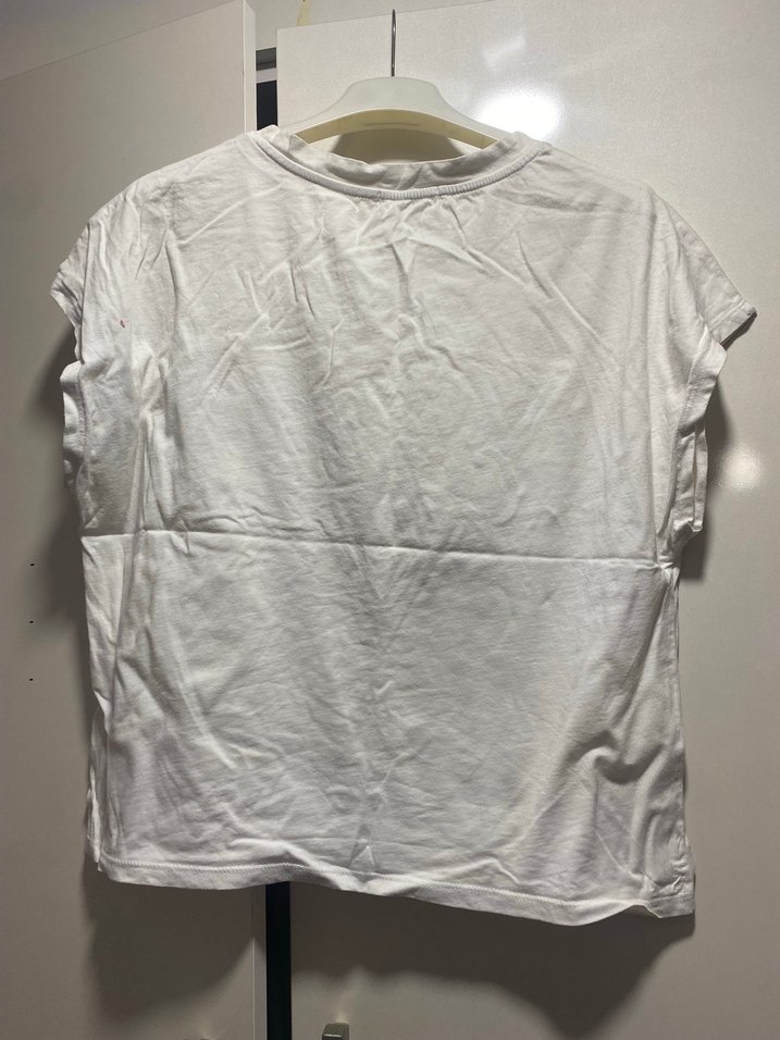 Beyaz Kadın Payetli Baskılı Tişört - Görsel 2