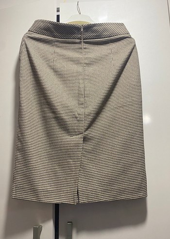 Bej Midi Pilili Kadın Kalem Etek - Görsel 2