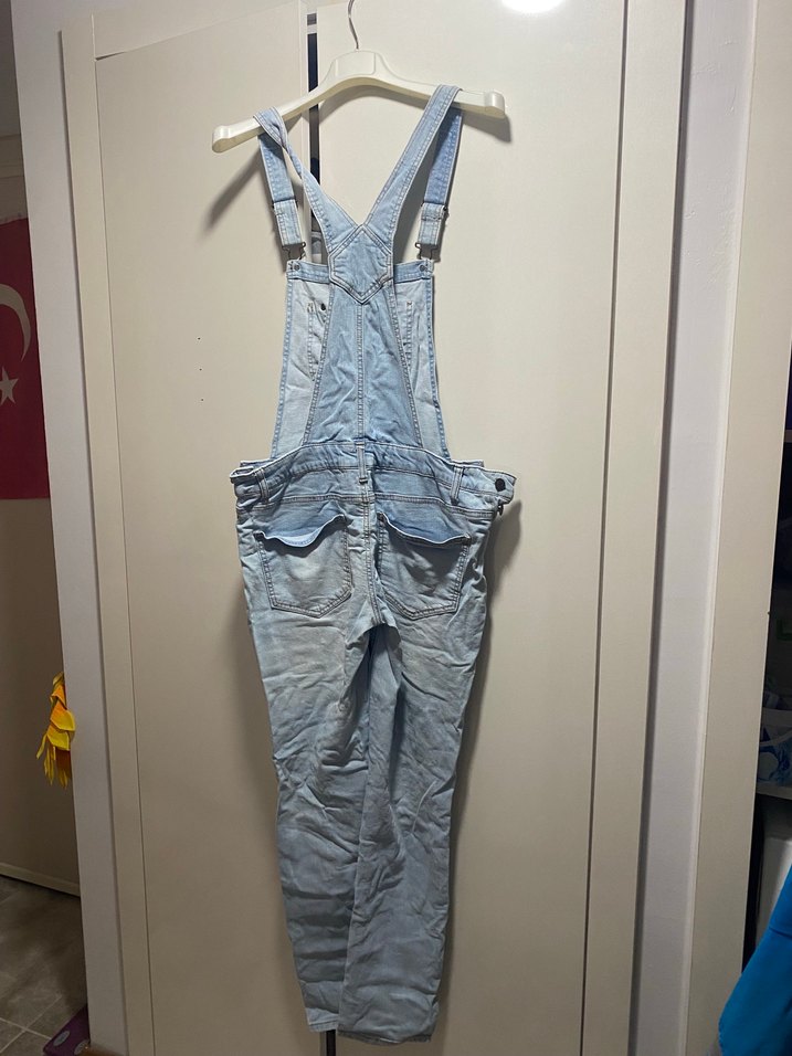 Vintage Mavi Denim Kadın Tulum - Görsel 2