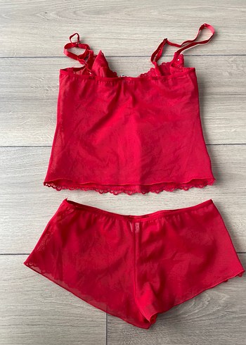 xs Beden Petite Kırmızı Vintage Kadın İç Giyim
