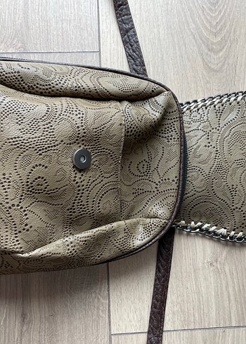 Beden kahverengi Renk Boho Suni Deri Dantel Detaylı Sırt Çantası