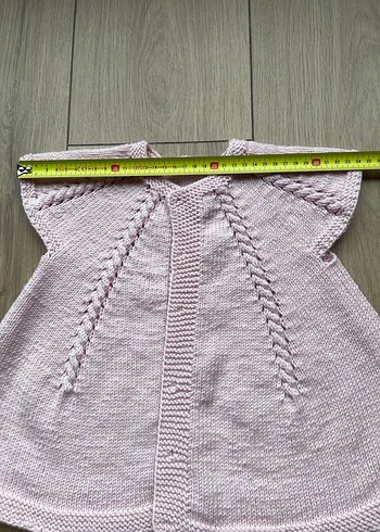 Kız Çocuk Pembe Örgü Hırka - Görsel 3