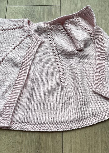 Kız Çocuk Pembe Örgü Hırka - Görsel 7