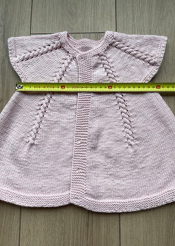 Kız Çocuk Pembe Örgü Hırka - Görsel 4