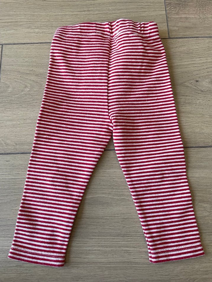 Mamino 9-12 ay kırmızı beyaz çizili tayt - Görsel 3