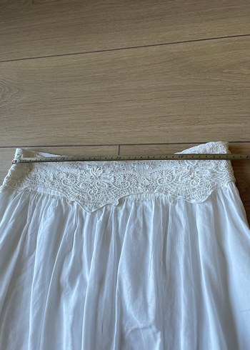 Twist Twist Dantel Detaylı Beyaz Pamuk Etek