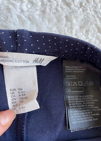 8 Yaş Beden lacivert Renk H&M organik pamuk Lacivert puantiyeli Tayt