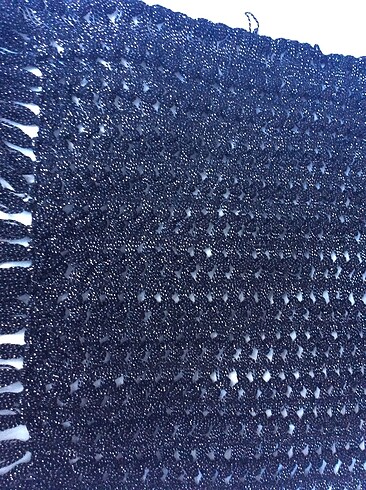 Gümüş simli merserize ipten şal - Görsel 2