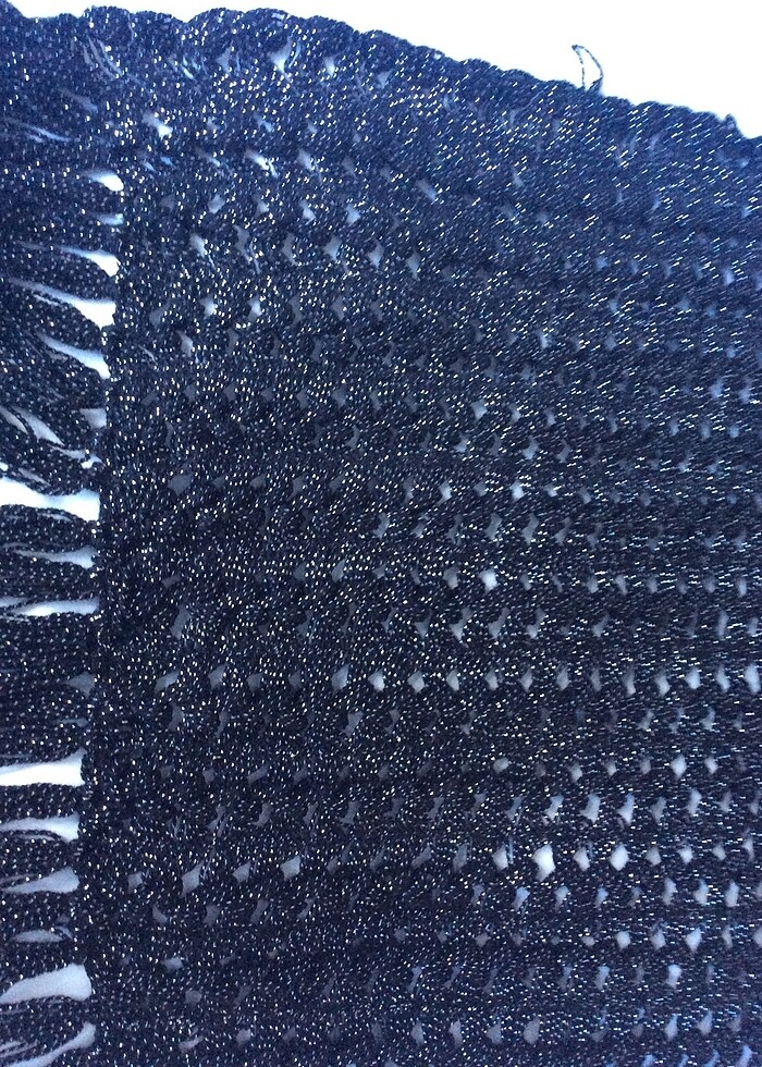 Gümüş simli merserize ipten şal - Görsel 3