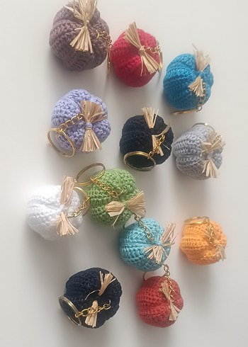 kabak figürlü örgü Anahtarlık - Görsel 2