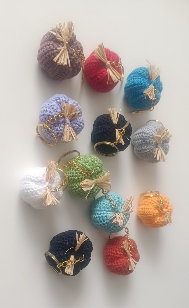 kabak figürlü örgü Anahtarlık - Görsel 3