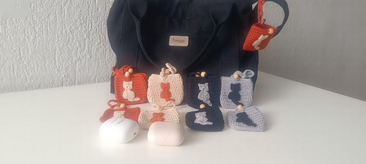 örgü airpods kulaklık kılıfı - Görsel 4