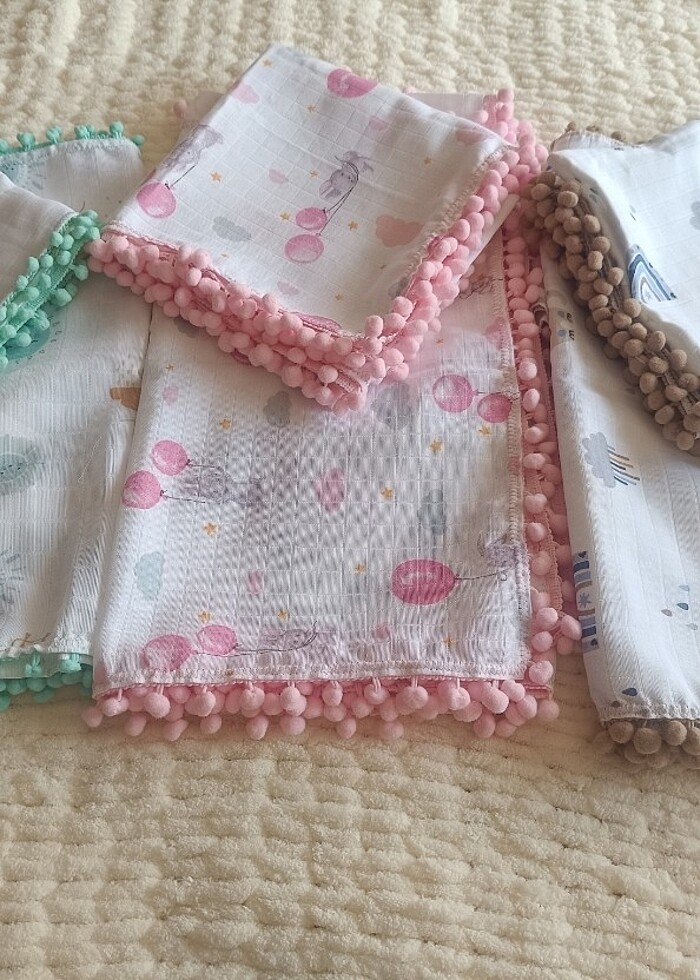 Muslin battaniye puset örtüsü - Görsel 3