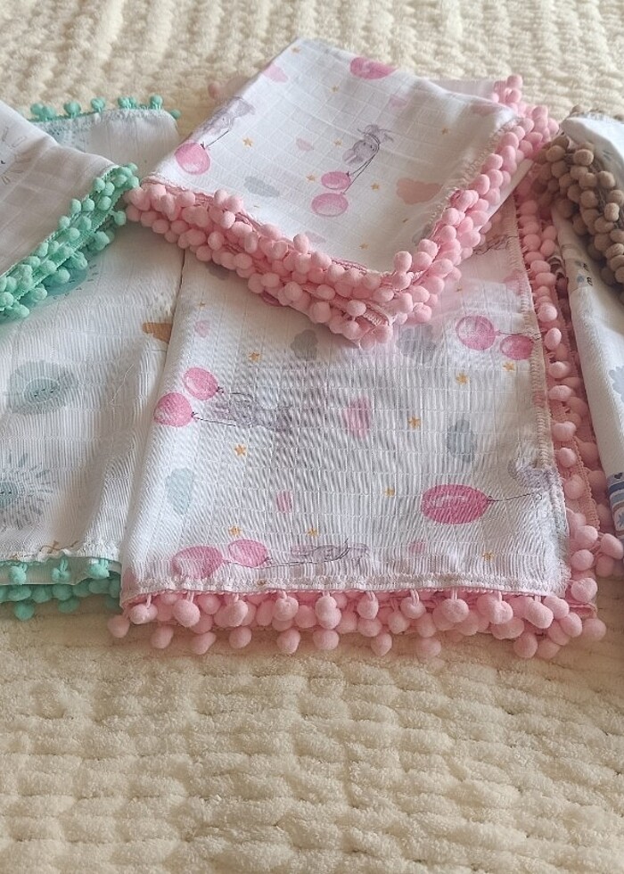 Muslin battaniye puset örtüsü - Görsel 4