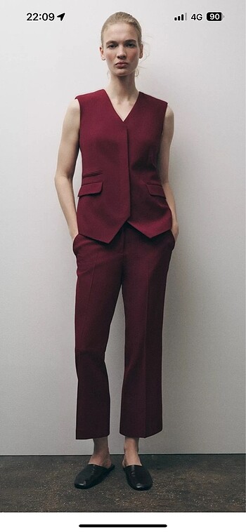 zara bordo pantolon