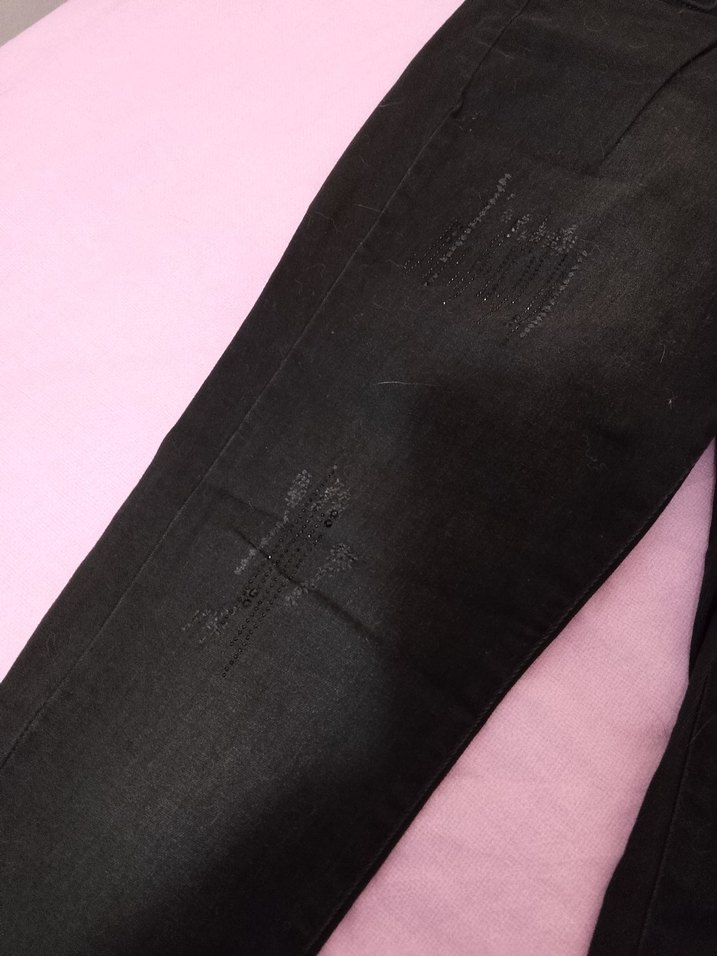 Düğmeli Siyah Kadın Kot Pantolon - Görsel 3