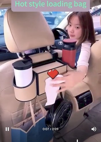 Camel Renkli Araç Koltuğu Telefon Tutucu ve Organizer - Görsel 2