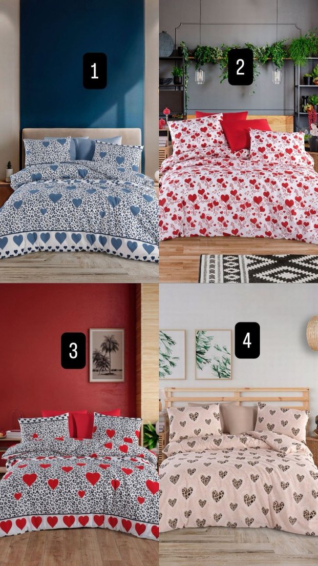 Kalp ve Leopar Desenli Çok Renkli Nevresim Takımı - Görsel 2