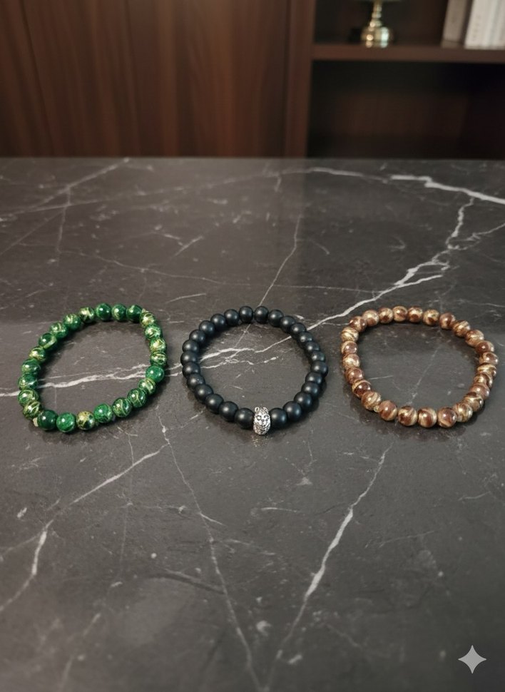 Siyah Baskılı Kemer cüzdan ve bileklik - Görsel 4