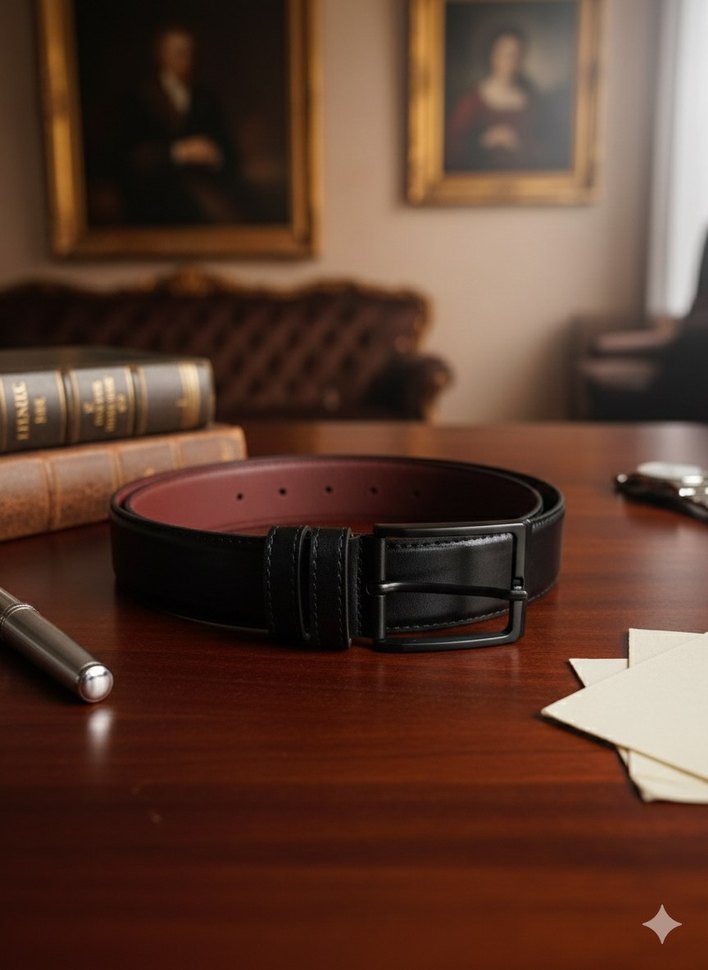 Siyah Baskılı Kemer cüzdan ve bileklik - Görsel 3