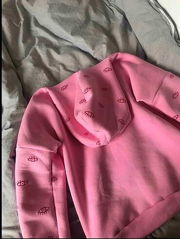 s Beden pembe Renk Holly Lolly oversize kapüşonlu eye sweatshirt