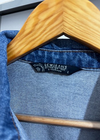 l Beden mavi Renk Düğmeli Mavi Denim Ceket