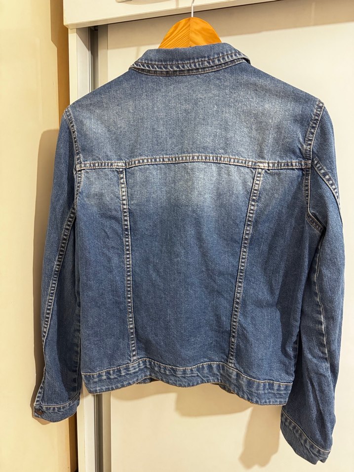 Düğmeli Mavi Denim Ceket - Görsel 5