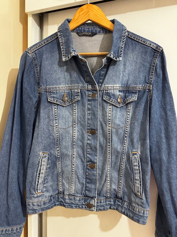 Düğmeli Mavi Denim Ceket - Görsel 3
