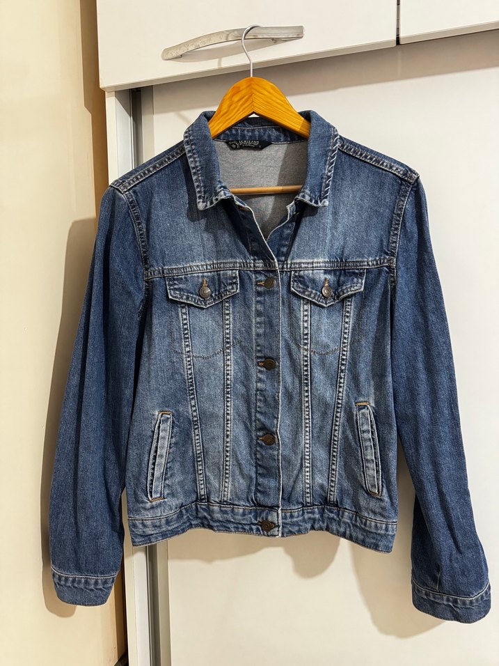 Düğmeli Mavi Denim Ceket - Görsel 2