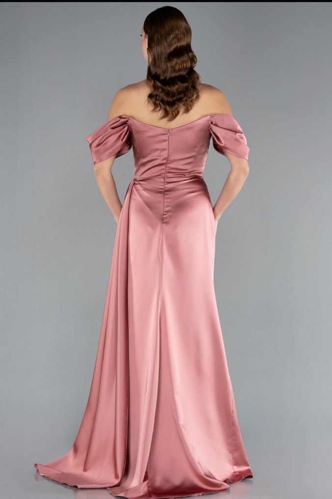 Drapeli Uzun Abiye Elbise - Görsel 4