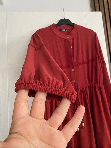 xl Beden turuncu Renk Yazlık tesettür elbise