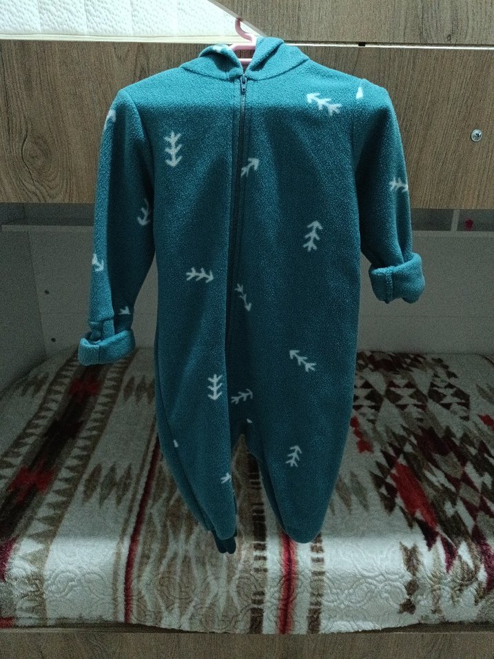 Turkuaz Erkek Bebek Örgü Tulum - Görsel 2