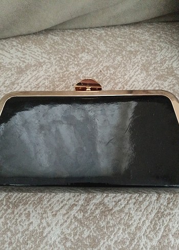 Bordo Süet Tokalı Kadın Clutch Çanta - Görsel 3